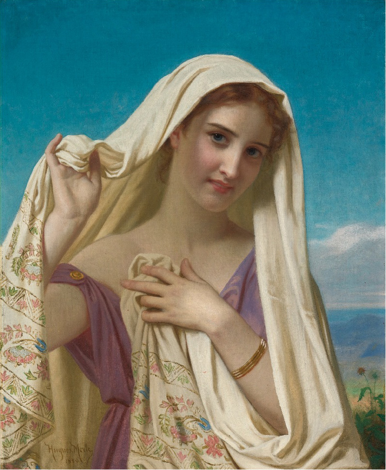 Young Girl in a Veil Hugues Merle - 1880
