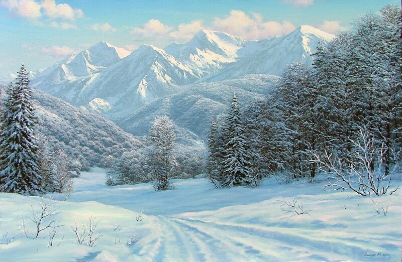 Снежные горы картины - 96 фото