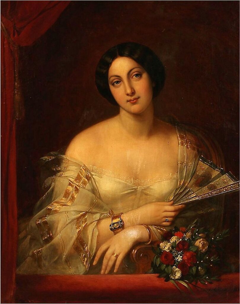 Portrait of a Woman in a White Dress Charlemagne Oscar Guet