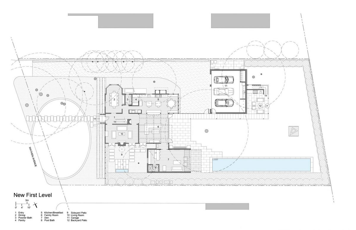 Residence 1414, Miro Rivera Architects, дома в Остине, частные дома в Техасе, особняки в США, белый фасад дома, дерево в интерьере фото
